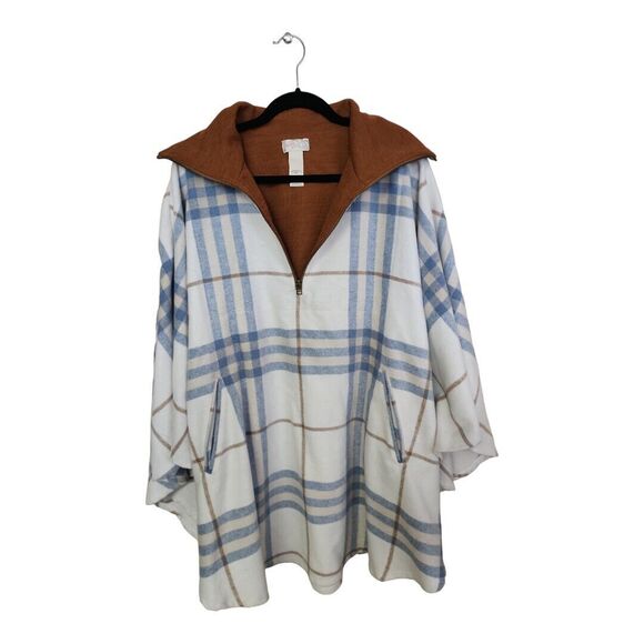 Free People Woodstock Brushed Plaid Poncho - Picture 1 of 2